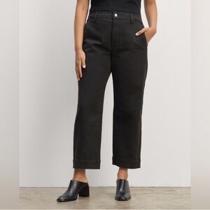 Everlane The Cropped Straight Jeans Size 10 Cotton Black Minimalist Denim